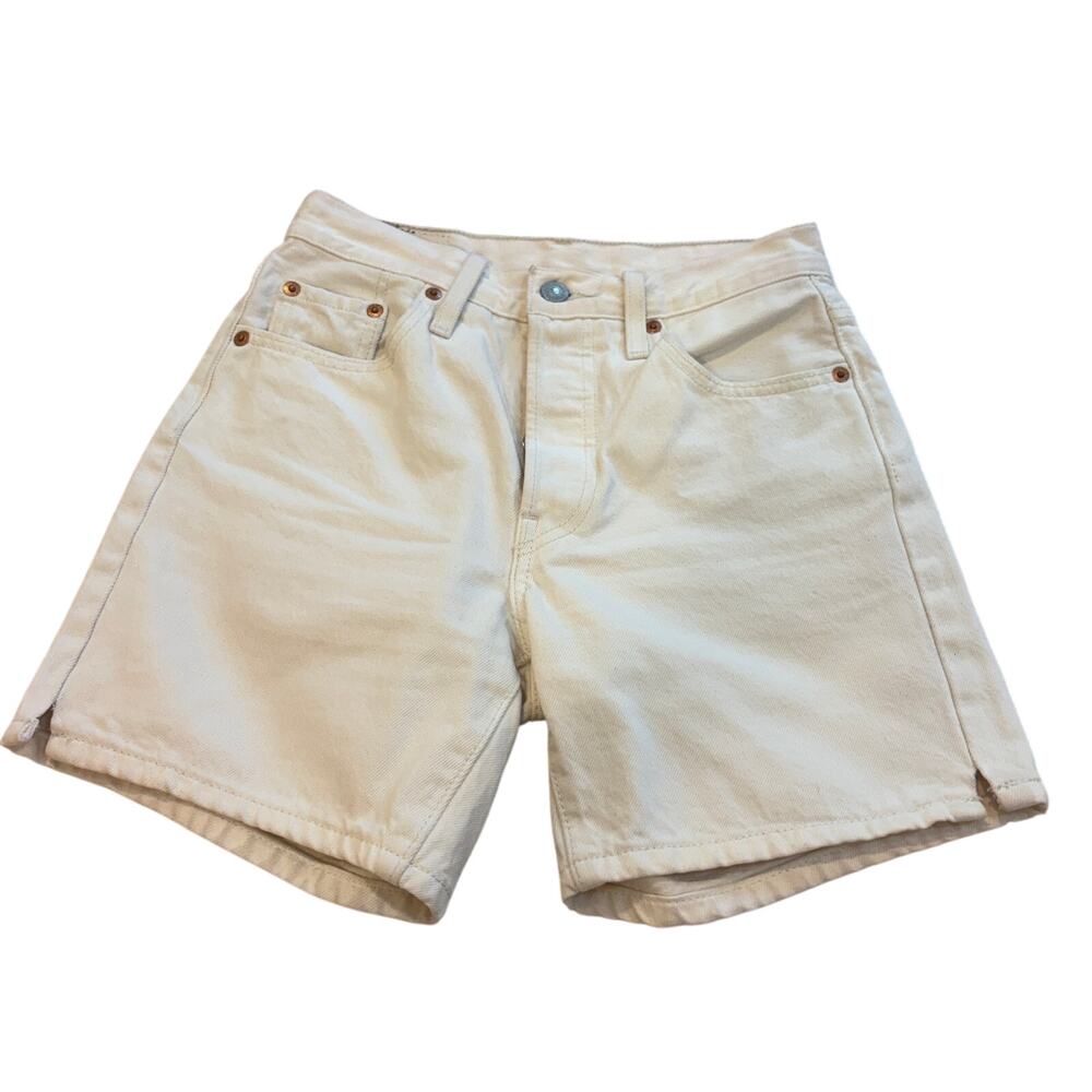 Levi's women's 501 Premium White 4" Denim Shorts Size 24